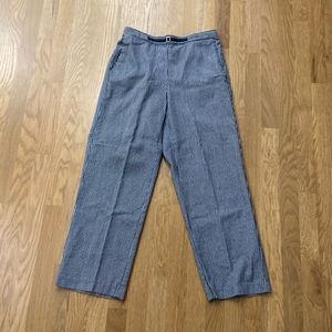 Alfred Dunner Petite Women’s Navy White Striped Straight Leg Pants Bottoms